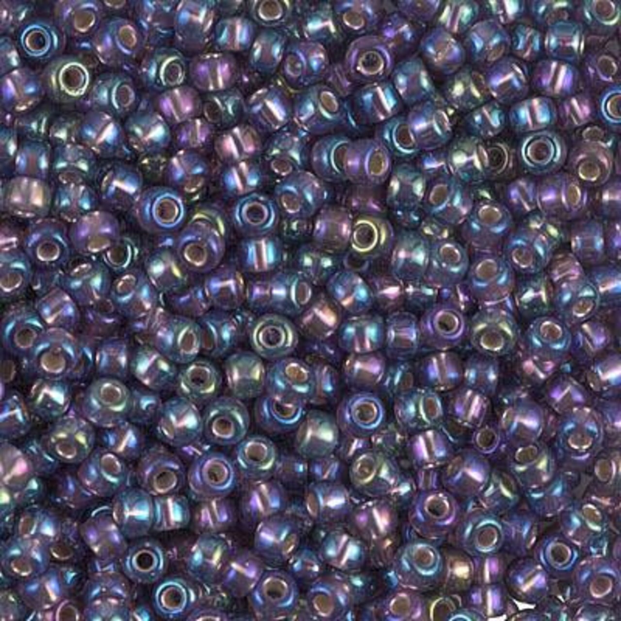 Miyuki 8 Round Seed Bead, 8-1024, Silver Lined Amethyst AB, 10 grams